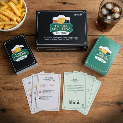 Caja y cartas de Cultura Chupística Retos el Juego de Mesa